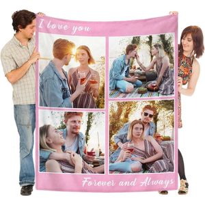 Coperta personalizzata con foto Coppie Coperte personalizzate in flanella regali per fidanzata fidanzato moglie marito compleanno San Valentino Natale 9124