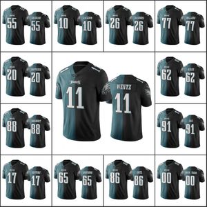 Philadelphia''Eagles''Men 11 Carson Wentz 86 Zach Ertz 91 Fletcher Cox Custom Women Youth Green Black Two Tone Limited Jersey