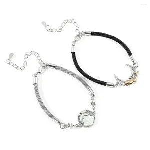 Link Bracelets Cute Animal Whale Moon Bracelet Shell High-end Zircon Rope For Men Women Lover Jewelry Birthday Accessories Gift