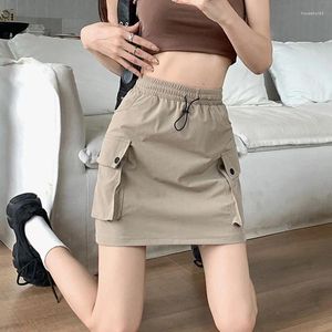 Signe Rimocy Harajuku Donnetto Women High Women Summer Pocket Cargo Short Shortom Woman Streetwear A Line Mini 2024