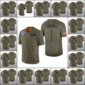 Detroit''Lions''Men # 9 Matthew Stafford 19 Kenny Golladay 1 Jeff Okudah Custom Women Youth Salute to Service Olive Jersey