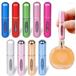Garrafas de armazenamento 8/5ml viajando perfume atomizador recipiente líquido portátil para cosméticos mini metal bomba de alumínio spray garrafa vazia
