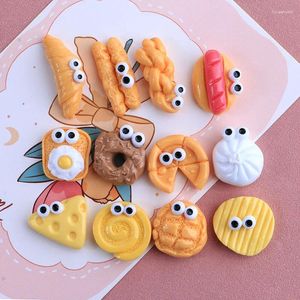 Craft Tools 10 Pcs Cute Love To Eat Bread Cake Flat Back Resin Scrapbooking DIY Jewelry Decoration Accessorie