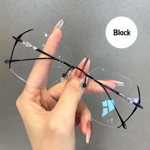 Sunglasses Frames Pure Titanium Frameless Myopia Glasses Men's And Women's Large Frame Prescription Optical Customized Fashion Decoration