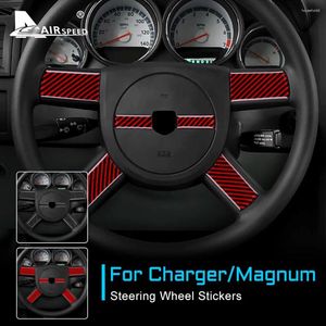 Interior Accessories AIRSPEED Trim For Dodge Magnum Charger 2008 2009 2010 Car Steering Wheel Cover Sticker Real Carbon Fiber