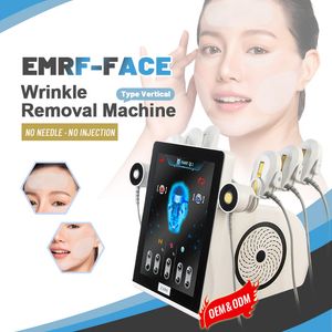 Dispositivo per massaggiatore facciale in PE di ultima tendenza Uscita di energia termica RF Forte pulsato magnetico Emslim Stimolatore muscolare facciale Vline Face Lift Macchina per la rimozione delle rughe