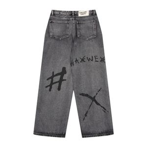 Herr jeans streetwear y2k hip hop grafik tryck vintage baggy svarta byxor män kvinnor hög midja breda benbyxor vinter01 626 57