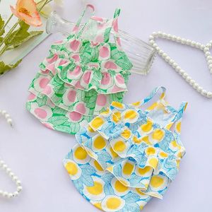 Vestuário para cães Ins Roupas de verão estilo fino flor princesa saia gato multi-camada bolo suspender design de moda