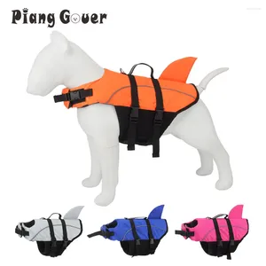 Vestuário para cães Tubarão Pet Life Jacket Swim Vest Swimsuit Verão Pequeno Casaco Médio Roupas Reflexivas XS-2XL