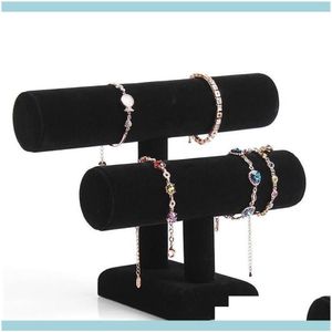 banner stand Jewelry Stand Packaging 2 Layer Veet Bracelet Necklace Display Angle Watch Holder T-Bar Multi-Style Optional Wfxxf Dr262l
