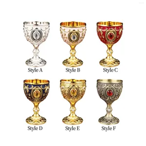 Tazze Calice da vino in metallo 30 ml per decorazioni da collezione Altezza 70 mm Diametro 43 mm Forniture per feste Squisita fattura Stile medievale