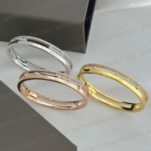 2024 Designer Série M Charme Pulseiras Brincos para Mulheres S925 Prata Rosa Ouro Geométrico Deslizando Três Diamantes Top Quality Luxo Jóias Presente