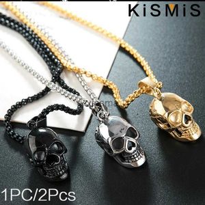 Chokers Kismis 1pc 성격 레트로 펑크 락 고스 트렌디 한 남성 과장된 두개골 목걸이 파티 할로윈 선물 인기 보석 YQ240201