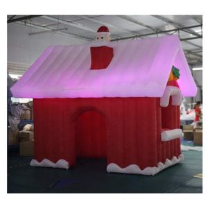 8x5x4mH (26x16.5x13.2ft) wholesale High quality New Design Outdoor Decoration Inflatable Christmas House,blow up Santa Claus Tent,LED Light Santas Grotto