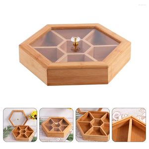 Geschirr-Sets 1 stück Holz Obst Tablett Süßigkeiten Platte Snack Box Lagerung für Zuhause (Holzfarbe)