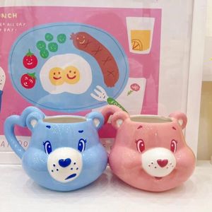 Mugs Lovely Two Color Couple High Beauty And Large Capacity Rainbow Bear Mug