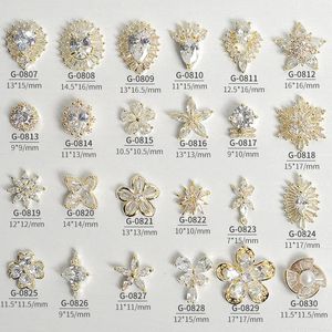 10pcslot Snowflake Flower Heart Drop Zircon Crystals Rhinestones Jewelry Nail Art Decorations Nails Accessories Charms levererar 240127