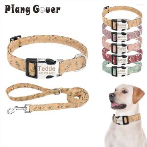 Dog Collars Pet Collar Leashes Set Custom Puppy Cat Leash Personalized Nameplate Id For Medium Large Dogs