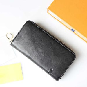 Designer Wallet Women Vertical Notebook Cardholder Mens Circle Zipper Purse Luxury Leather Black Photo Wallets Portafoglio uomo 240201