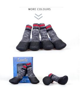 Giyim Büyük Köpek Çorapları Yeni su geçirmez olmayan çoraplar için evcil köpek ayakkabıları için kapalı zemin çorapları daha büyük köpekler için 4pcs/köpek için sıcak çoraplar ayarlayın