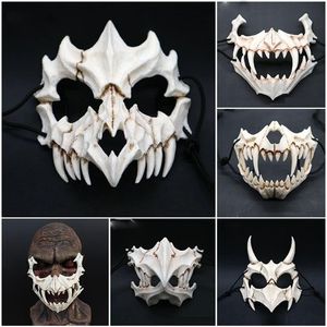 Ny halloween cosplay harts drake gud yasha 2d skräck temapest djurskalle ansikte maskerad skrämmande mask T200116310m