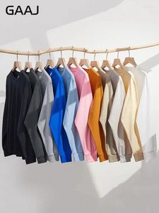 女性用Tシャツ100重綿の長袖シャツ男性ヒップホップソリッドオネック特大ティープレーントップ高品質の女性Y2K Tシャツ230GSM