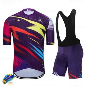 Herrspårar män cykelkläder 2023 Short Seve Breathab Jersey Ropa Ciclismo Summer Set Triathlon Bike Uniform Kith2421