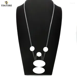 Ожерелья с подвесками YDYDBZ, геометрическое ожерелье, женская длинная цепочка, дизайнерская женская одежда ручной работы, аксессуары в стиле панк