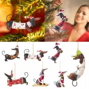 Decorazioni natalizie Cartone animato simpatico cane ornamento ciondolo auto appesa albero di Natale ornamenti goccia festival festa decorazioni per la casa regalo di anno