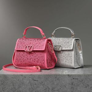 Shiny Mini Handbag New Hot Diamond Flip Top Single Shoulder Crossbody Small Square Bag for Women 2024 78% Off Store wholesale