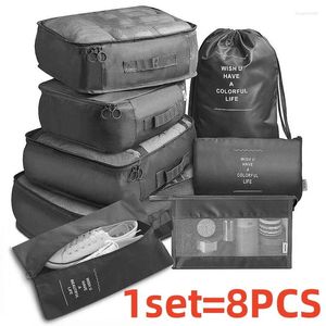 Borse portaoggetti Set da 8 pezzi Organizzatore per accessori da viaggio Valigia per bagagli Borsa da lavaggio impermeabile portatile