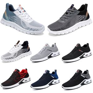 2024 Spring Men Hiking Running Flat Shoes Soft Sole Black White Bule Comfortable Antiskid Large Size 39-45 GAI