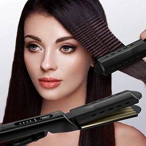 Professionell keramisk korrugerad järnelektrisk curling Crimped Wide Plates Beauty Hair Iron For Hair Wave Corrugation Flat Irons 240118