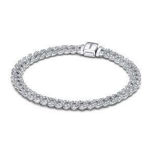 2024 Il NUOVO ultimo braccialetto per coppia fai-da-te in argento 925 scintillante con cuore pieno di diamanti e bracciale serie sole