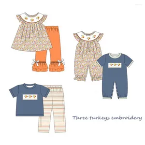 Bekleidungssets Thanksgiving Jungen Strampler Baby Girls Kleidung Set 2pcs Rüschenoutfit