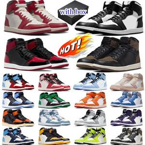 1s Pallacanestro Alto 1 Scarpe Mocha UNC Toe Lost Found Washed Rosa Nero Mid OG University Blu True Taxi Skyline Lucky Green Patent Bred Palomino Donne smoke grey Chicago