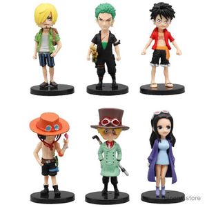 6st/Set Anime One Piece Action Figure PVC Luffy Ny action Samlingsmodelldekorationer Doll Barnleksaker för julklapp