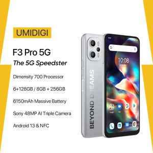 UMIDIGI F3 PRO 5G Phone, Android 13 Smartphone, Dimensity 700, 6.6" Display 8GB 256GB, 48MP Triple Camera, 6150mAh Mobile phone