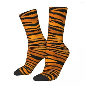 Men's Socks Tiger Fur Pattern Crazy Animal Feet And Unisex Harajuku Seamless Printed Happy Novelty Crew Sock Boys Gift