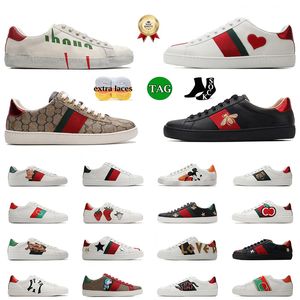 Designer Luxo Ace Bee Sapatos Casuais Tênis 1977 Desenhos Animados Baixo Sapatilhas Couro Genuíno Tigre Cobra Bordado Listras Homens Mulheres Plataforma Clássica Grande Tamanho 12