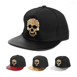 Top kapakları yaz yaz kadın beyzbol kapağı erkekler kızlar metal snapback kafatası düz ağzı kısa sonbahar unisex kadın hip hop güneş şapka gorras