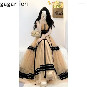 Sıradan Elbiseler Gagarich Bahar Elbisesi 2024 Fransız Moda Işığı Olgunlaşmış Yüksek Soğuk Kraliyet Uzun Kayma A-line Mesh Lady Vestidos Mujer