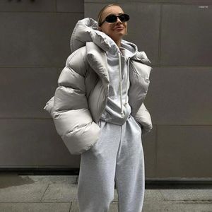 Kvinnors dikerockar 2024 Winter Coat Bread Cotton vadderad jacka Kvinnor trendig personlig gata korta huva snökläder Jaqueta Feminina