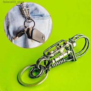 Keychains Lanyards Bullet style Creative Wire Keychain Gift Car Key DIY Handmade Key Chain Clasps for Men Women Q240201