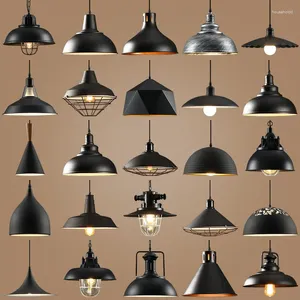 Hängslampor loft retro ljuskrona industriell stil enstaka huvud bar restaurang dekoration liten amerikansk lampskärm wrou