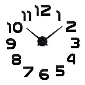 ウォールクロックセールdiyアクリルミラーファッション時計クォーツウォッチラージニードルヨーロッパリビングルームホームデコレーションステッカー