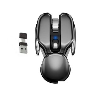 Ratos Inphic Px2 Mouse Sem Fio Com USB Tipo C Receptor 2-em-1 Recarregável Silencioso Clique Óptico Sem Fio Para Laptop Pc Computador Livro Ot7Iw