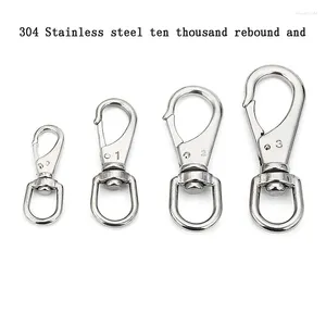 Dog Apparel 1pcs Universal Hook Stainless Steel Rotating Ring Chain Buckle Carabiner Key Spring Connecting