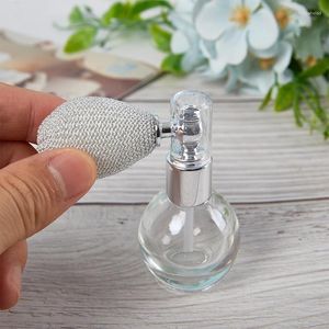 Garrafas de armazenamento 15ml balão airbag perfume garrafa spray atomizador recarregável redondo luxo portátil transparente vidro vazio
