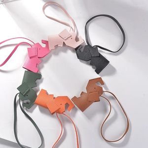 Chaveiros Handmade Couro Bonito Engraçado Elefante Chaveiro Pingente Animal Chaveiro Para Homens Mulheres Saco Charme Meninas